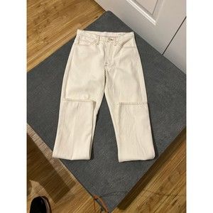 Frame Denim Straight Leg Jeans in Cream